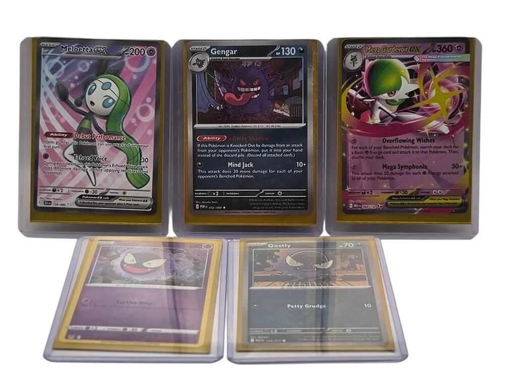 Pokemon EX & Holos Lot Of 5 NM Gengar, Gastly, Melotta, Mega Gardevoir NM Modern